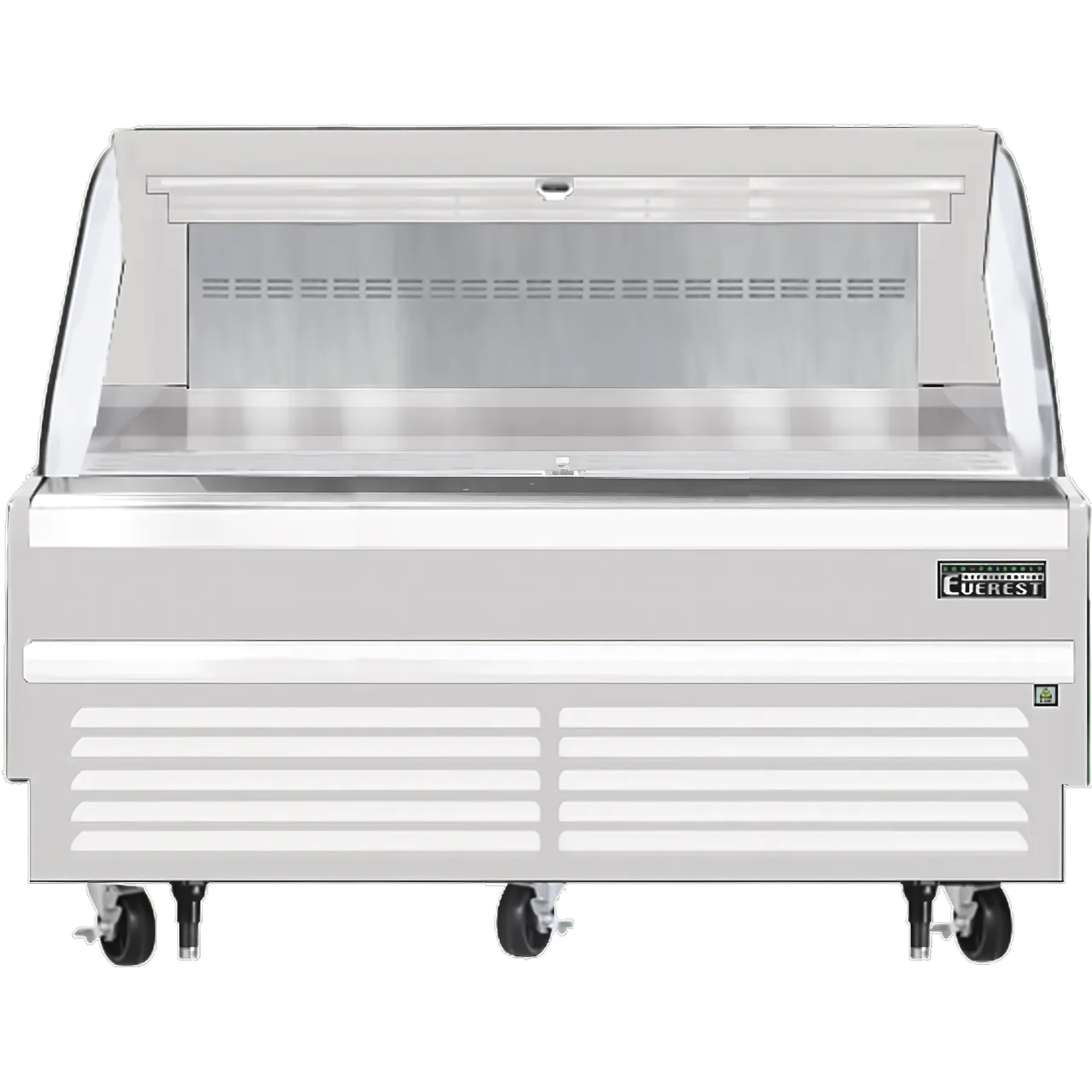 Everest EOMH-72-W-35-S 73" Horizontal Open Air Merchandiser in White, Deck Only, Open Curved, 11.4 cu. ft.