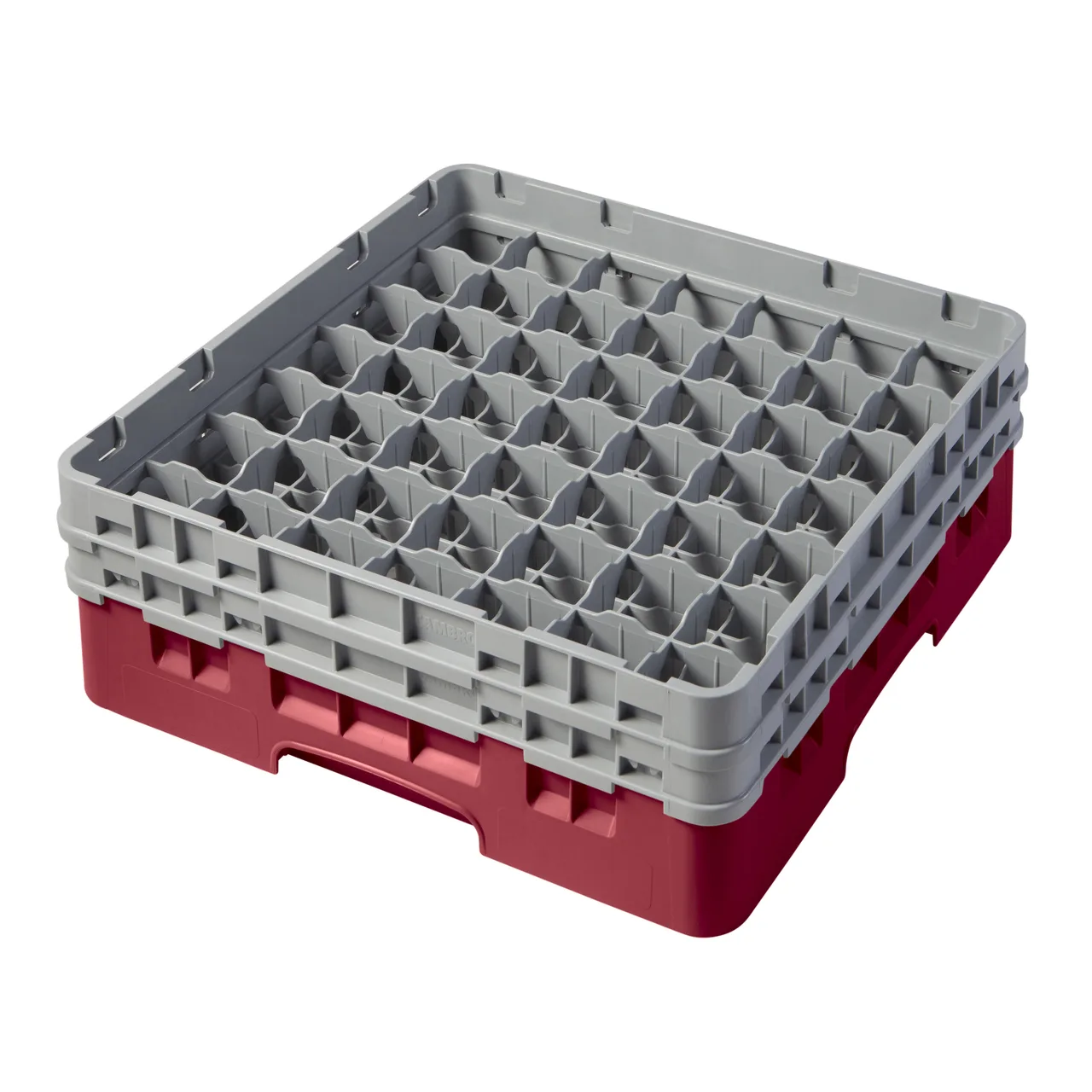 Cambro 49S434416 Camrack Glass Rack, Full Size, 19-3/4 x 19-3/4, 49 Compartments, Cranberry Red