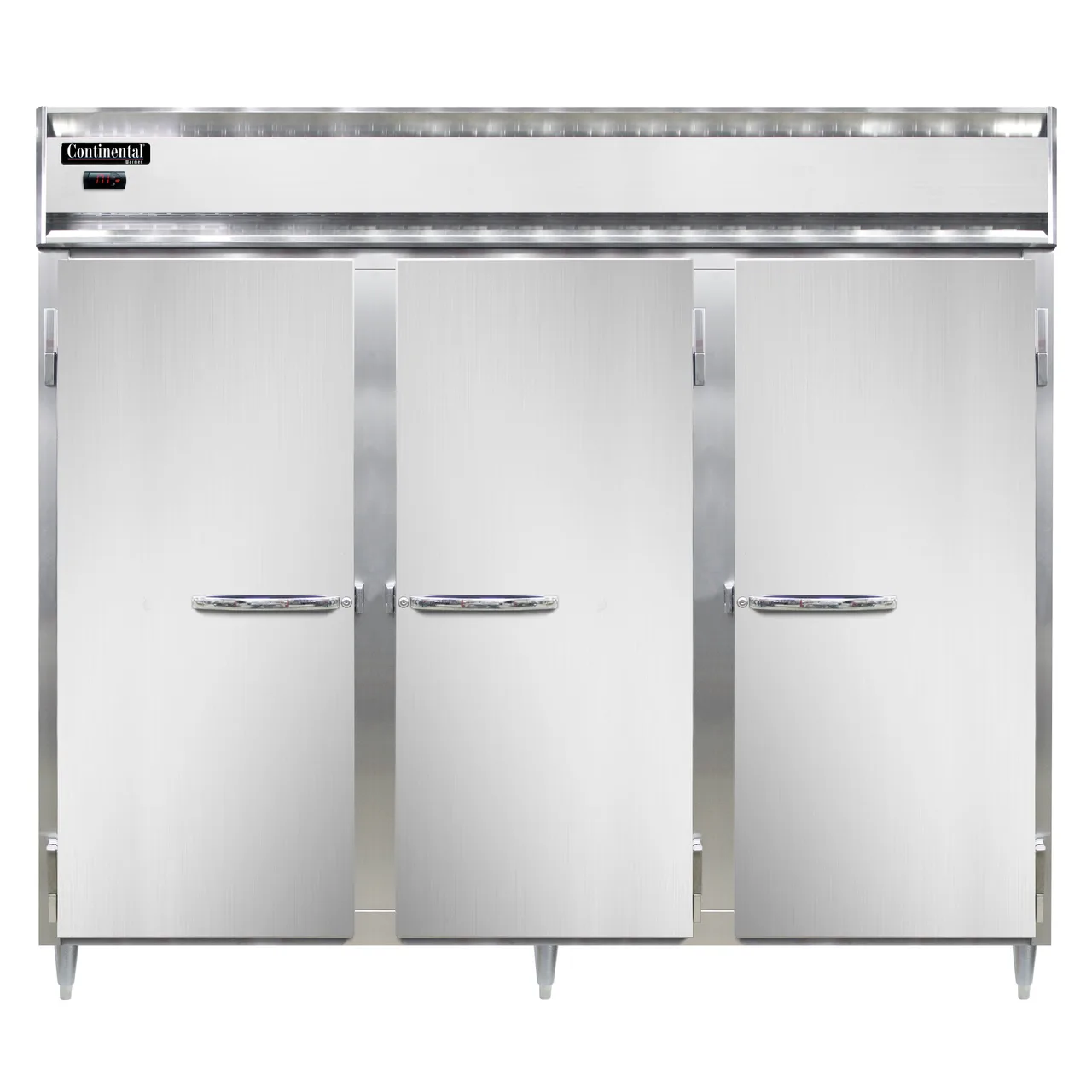 Continental Refrigerator DL3WE-PT 3-Section Heated Holding Cabinet, 75 cu ft, Stainless Steel Front, Solid Doors, Pass-Thru