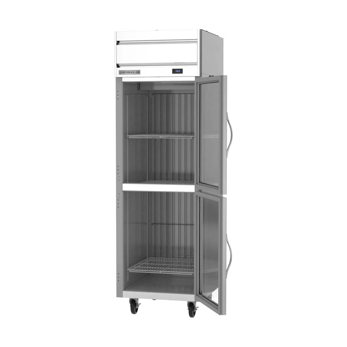 Beverage Air HF1HC-1HG 26" 1-Section Reach-In Freezer, 2 Half Glass Doors, Top Mount, 21.06 cu. ft.
