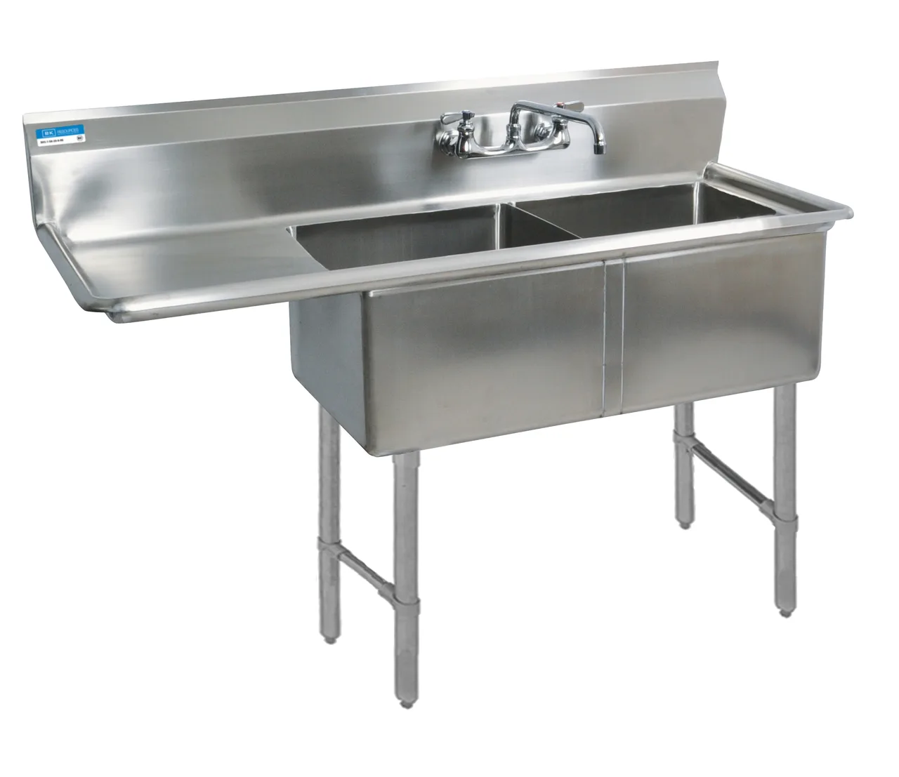 BK Resources BKS6-2-18-14-18LS Sink, Two Compartment