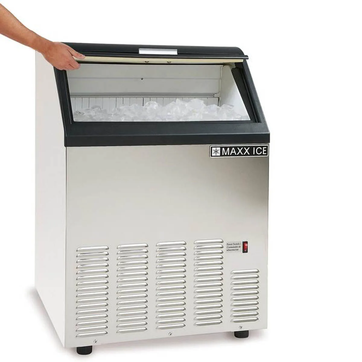 Maxx Ice MIM100 22" Air Cooled Full Cube 110 lb Undercounter Ice Machine with 35 lb Bin