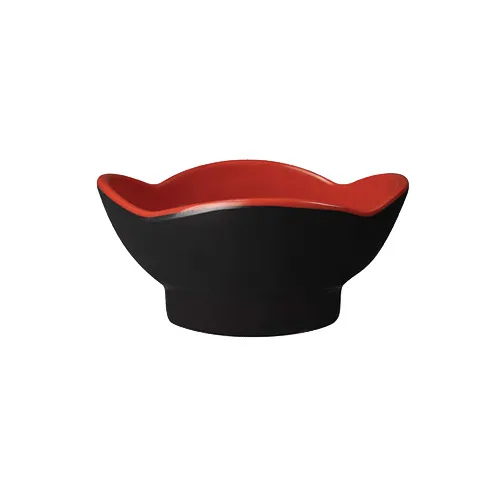 GET B-129-F Fuji Sauce/Side Dish, 3 Oz, 3-1/2" Dia. X 1-1/2"H, Red/Black, Melamine - 1 Dozen