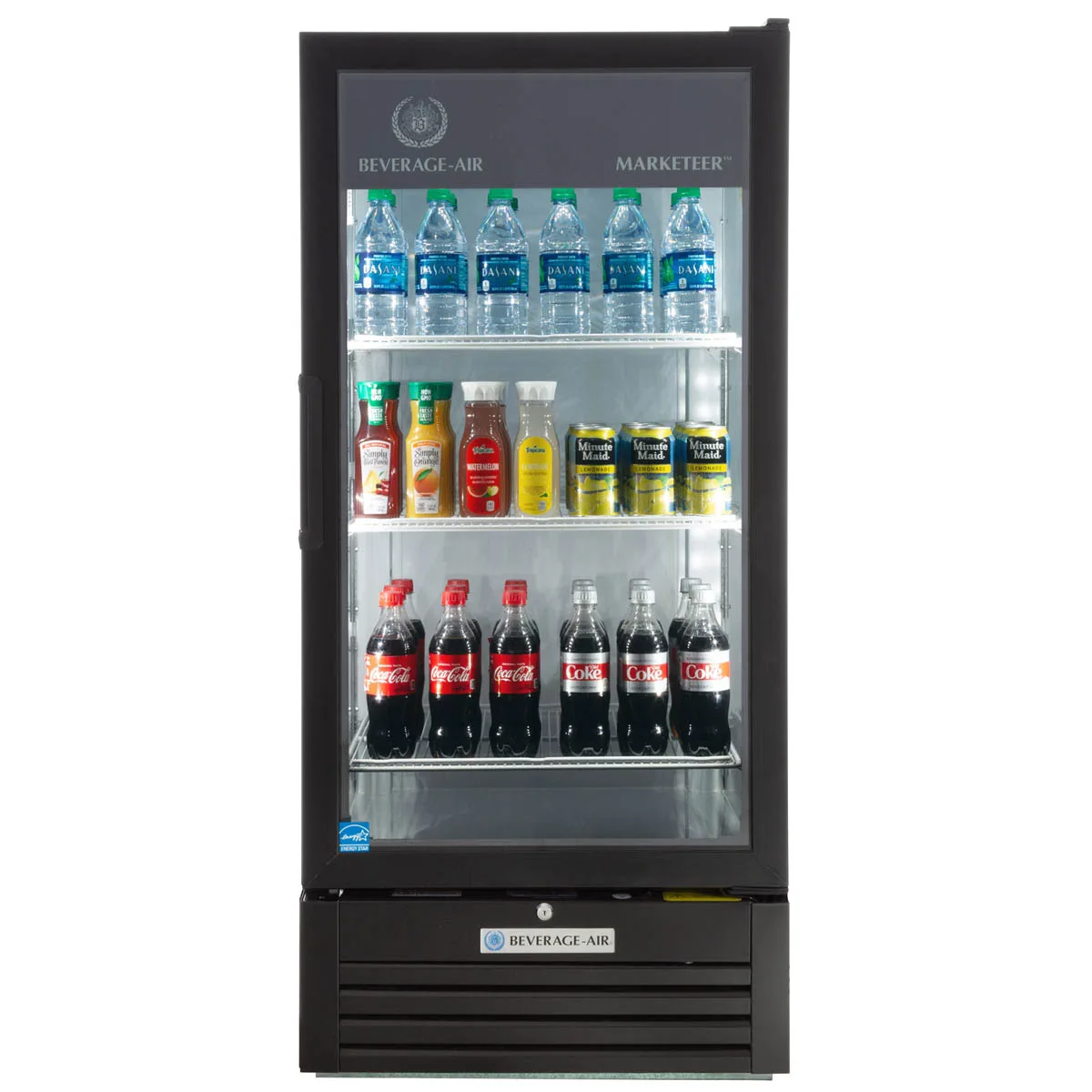 Beverage Air MT10-1B 24" 1-Section Marketeer Glass Door Merchandiser in Black, 9.43 cu. ft