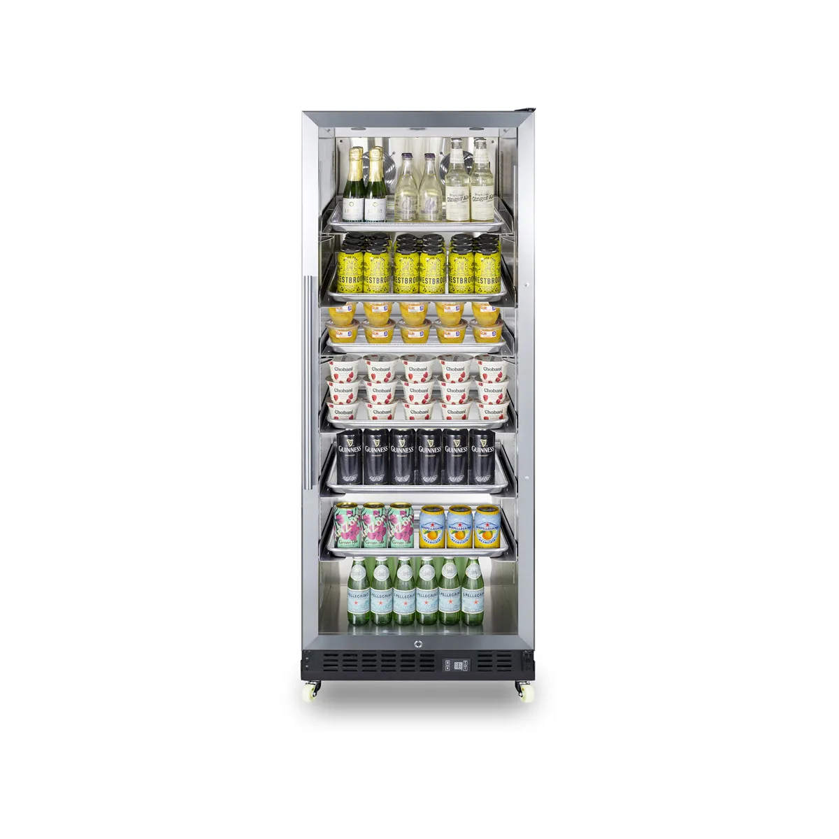 Summit SCR1156RI Beverage Center with Right Hinged Glass Door, Black Exterior, 11 cu.ft