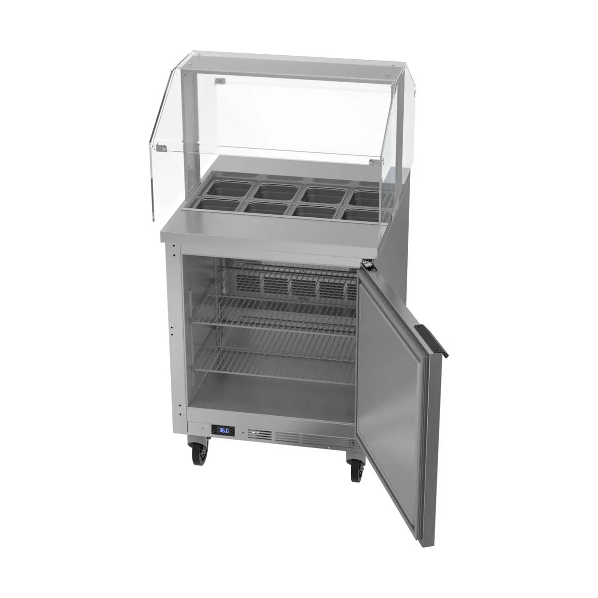 Beverage Air SPE27HC-SNZ 27" One Section Sandwich/Salad Prep Table w/ 1 Door, 8 pans, 6.75 cu. ft.
