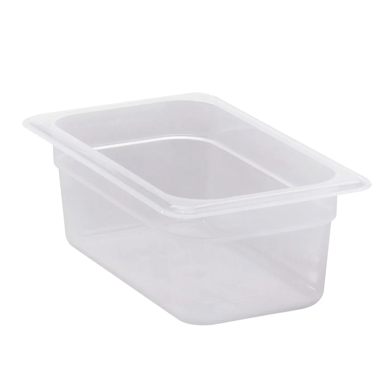 Cambro 44PP190 - 1/4-Size 4" Deep Translucent Polypropylene Food Pan, NSF, Storage Tray