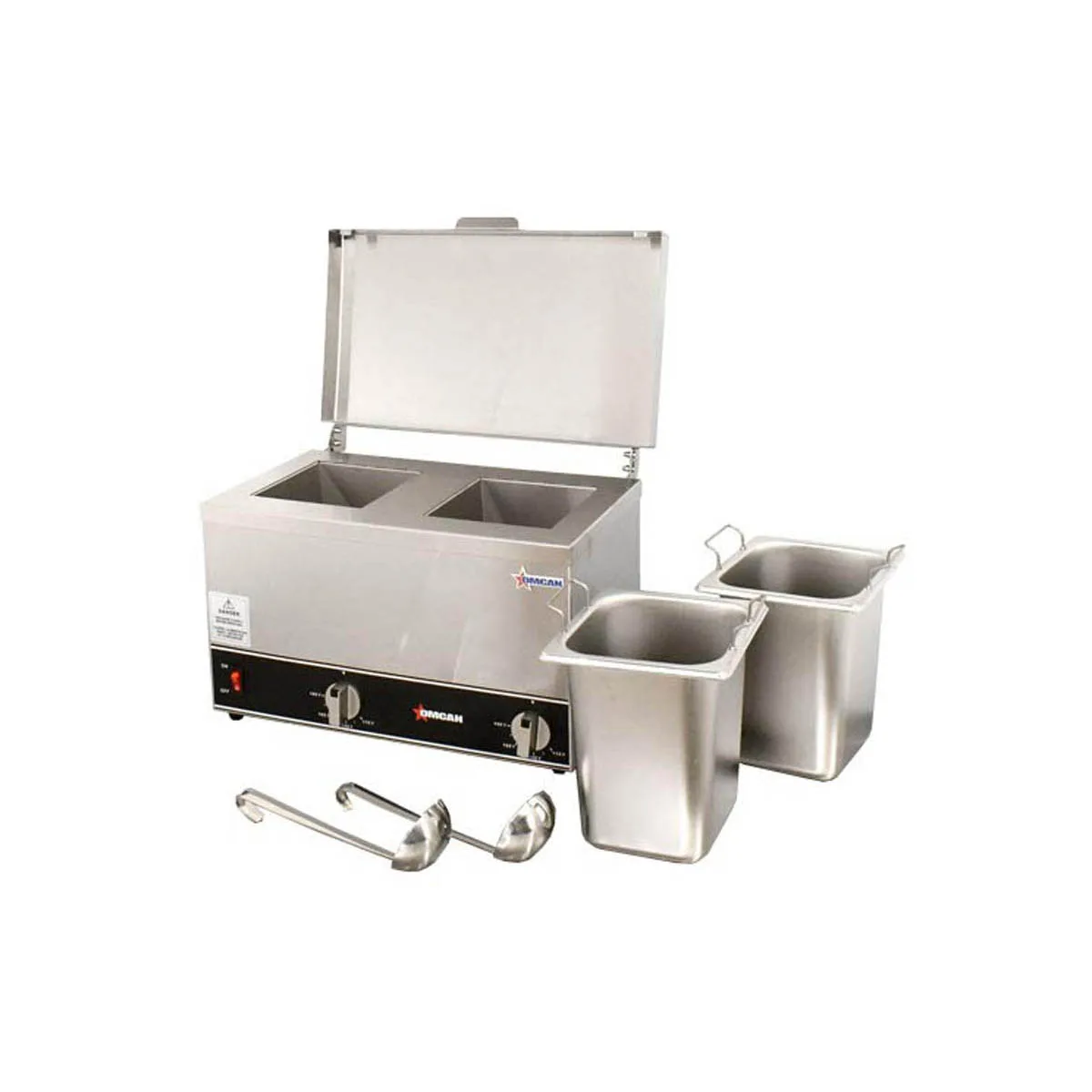 Omcan USA 44182 (Fw-Cn-0252) Double Pot Sauce Warmer, Countertop, Power Switch