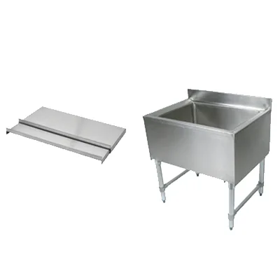 John Boos UBIB-2124 24" Stainless Steel Insulated Underbar Ice Bin w/ Sliding Lids