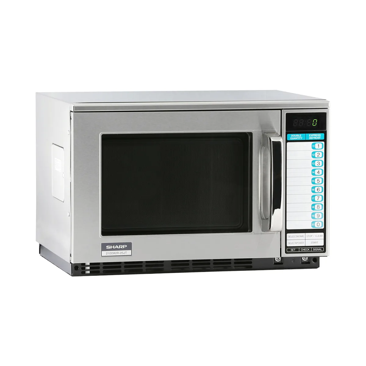 Sharp R-25JTF 2100W Heavy Duty Commercial Microwave Oven, 0.70 Cu Ft, Stainless Steel, 230-208V