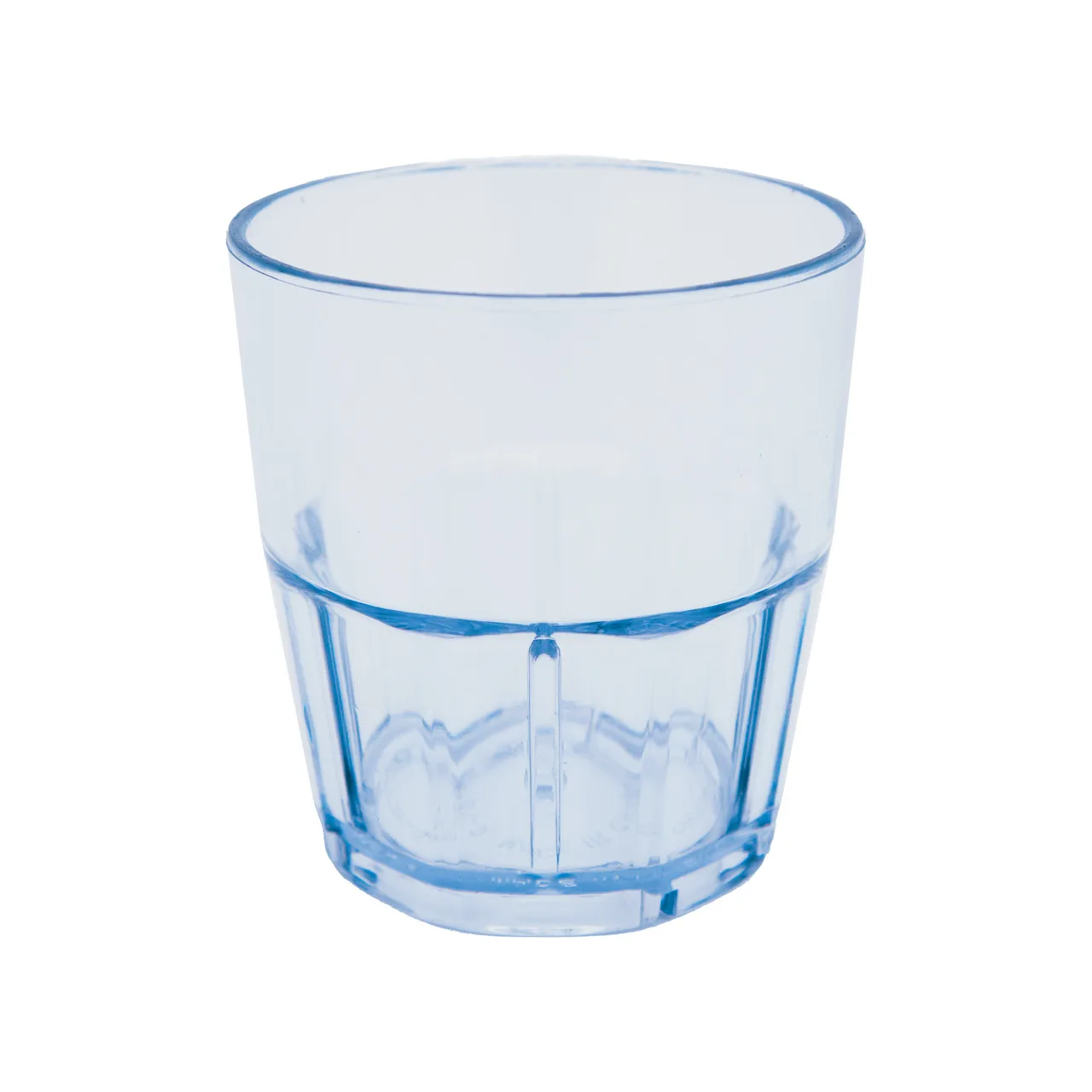 CAC China TMLH-12 - 12 oz Plastic Tumbler, Fluted SAN, Blue Tint, Safe, Stackable - 1 Dozen