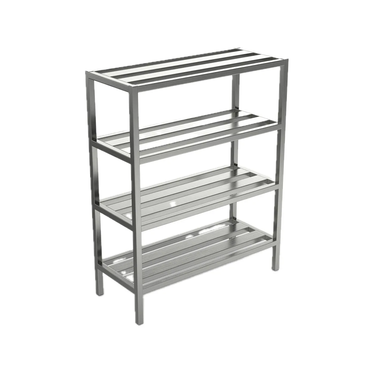 Winholt ALMCH-48-320 E-Channel Aluminum 3 Shelf Mobile Cooler Shelving w/ (4) 6" Casters