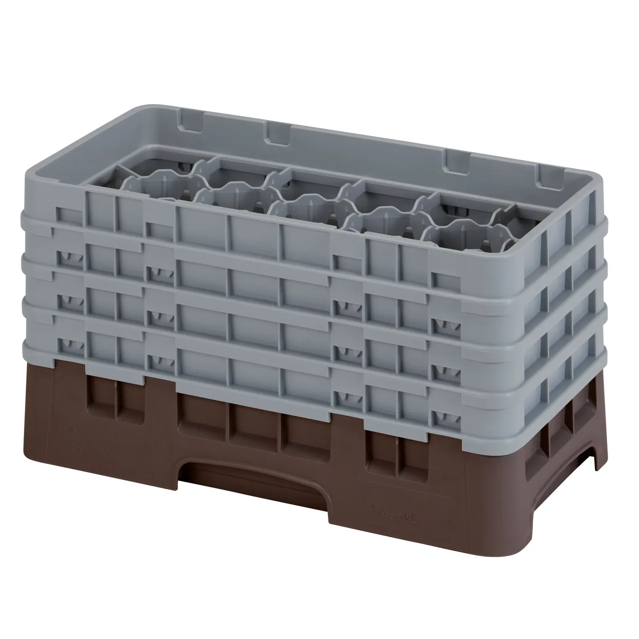 Cambro 17HS800167 Camrack Glass Rack, Half Size, Brown, 17 Compartments, 10x19.75x10.5in