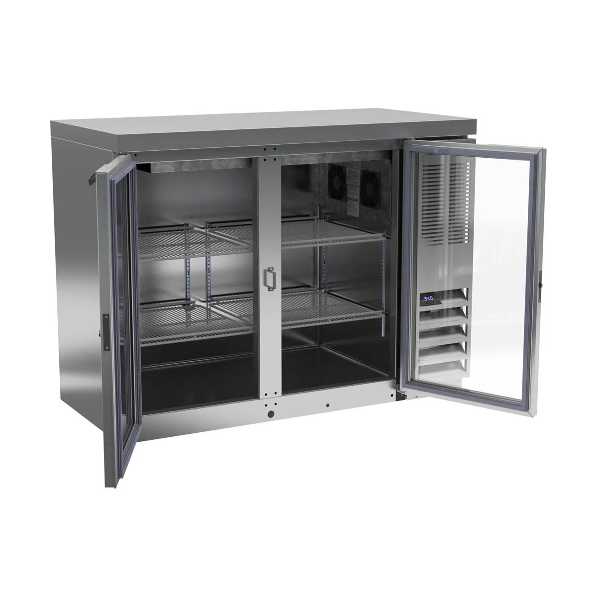 Beverage Air BB48HC-1-G-S-27 48" Two Section Back Bar Cooler with Glass Door, 12.4 cu. ft.