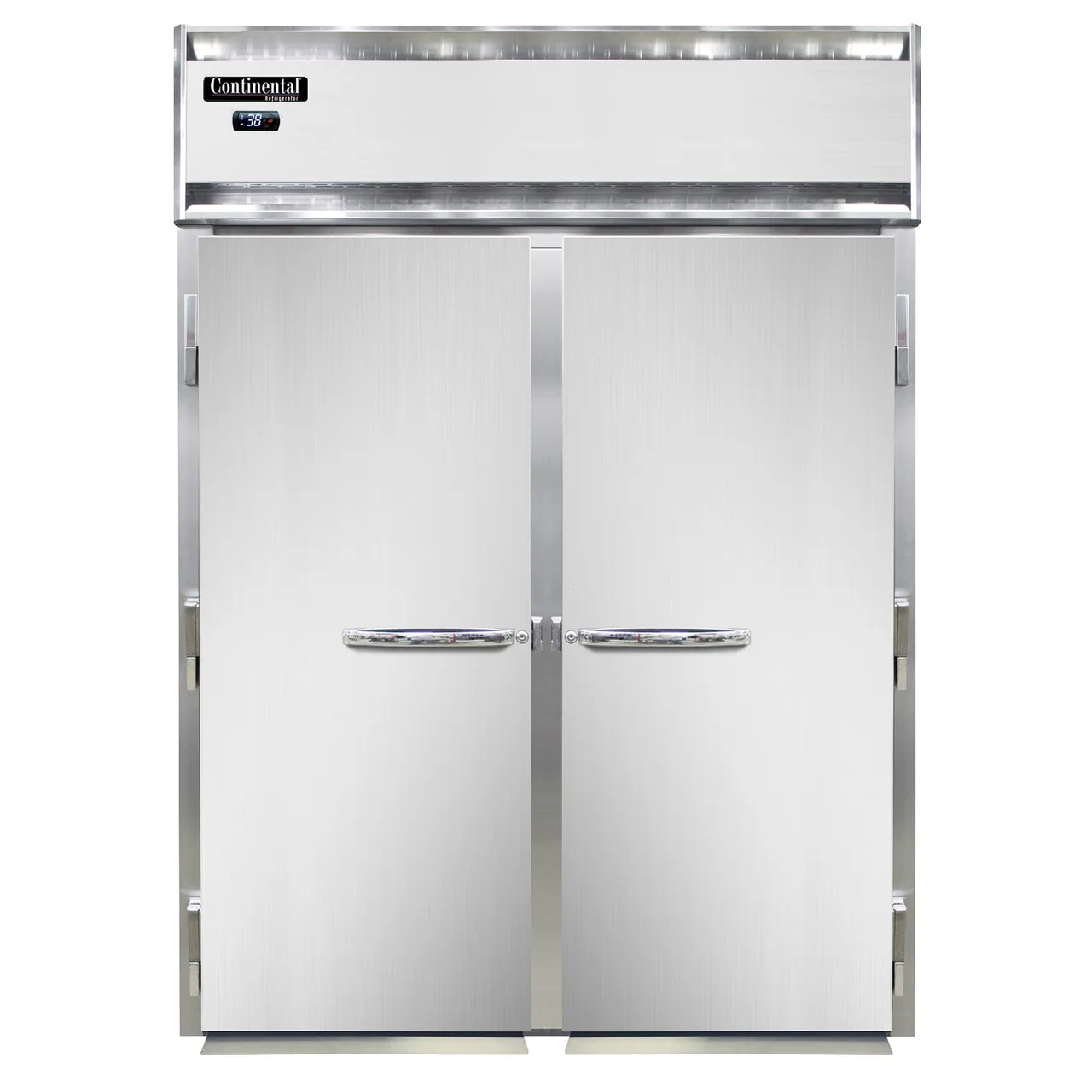 Continental Refrigerator D2RINSA 68" 2-Section Roll-In Refrigerator w/ 2 Solid Doors, Stainless Steel Exterior