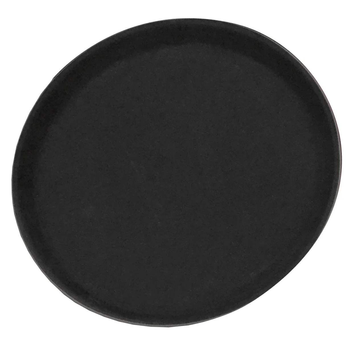 Omcan USA 80111 - 11" Round Non-Slip Serving Tray, ABS Plastic, Black, NSF-Approved