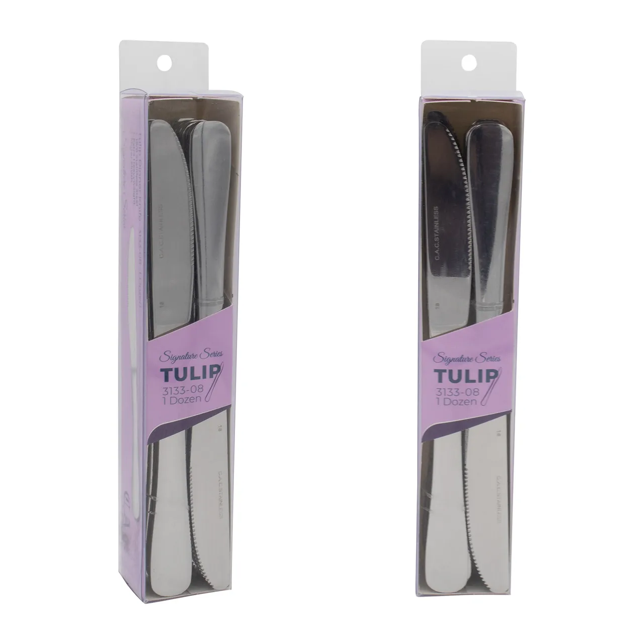 CAC China 3133-08 - Tulip CPK Dinner Knife, 9-1/8" Extra Heavy, 18/0 Stainless Steel - 1 Dozen