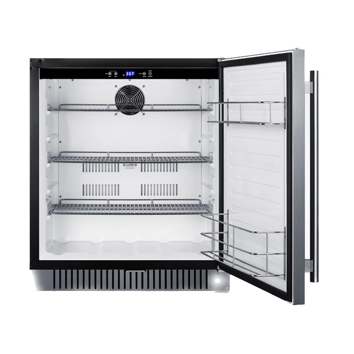 Summit FF27BSSADA 27" Built-in Undercounter Refrigerator in Black, Stainless Steel Door, ADA Compliant, 5 cu. ft.