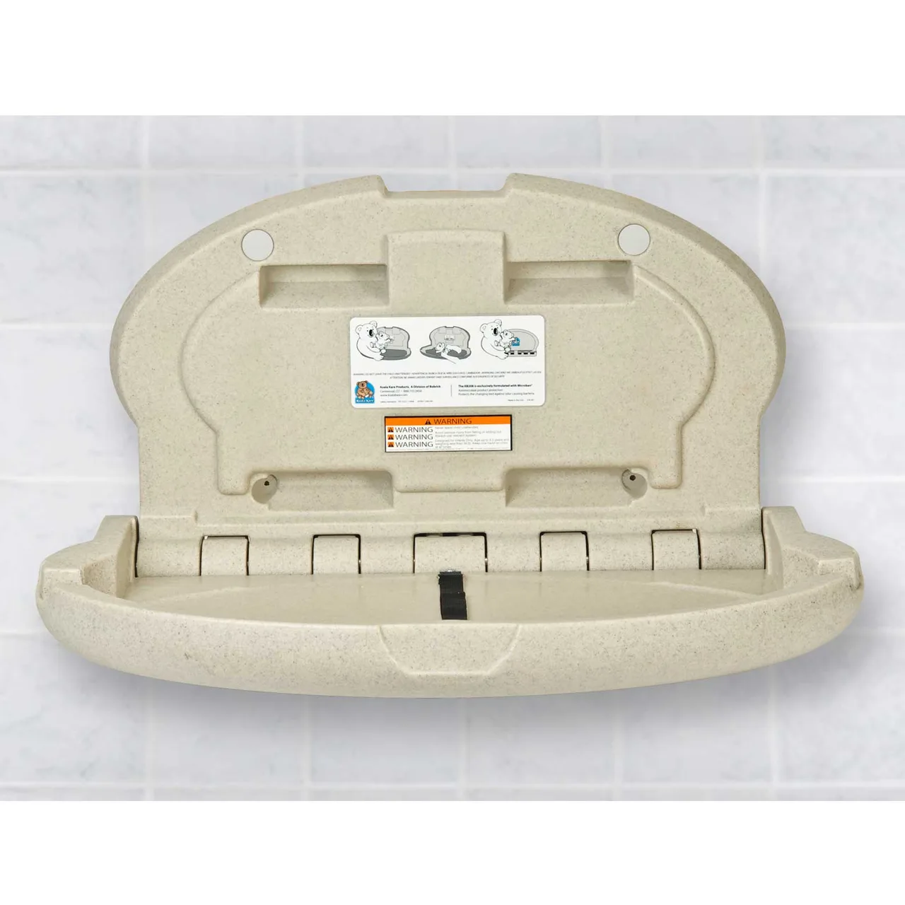 Koala KB208-14 Baby Changing Station, 34" W X 21" H X 4" D (21" D Open), Oval