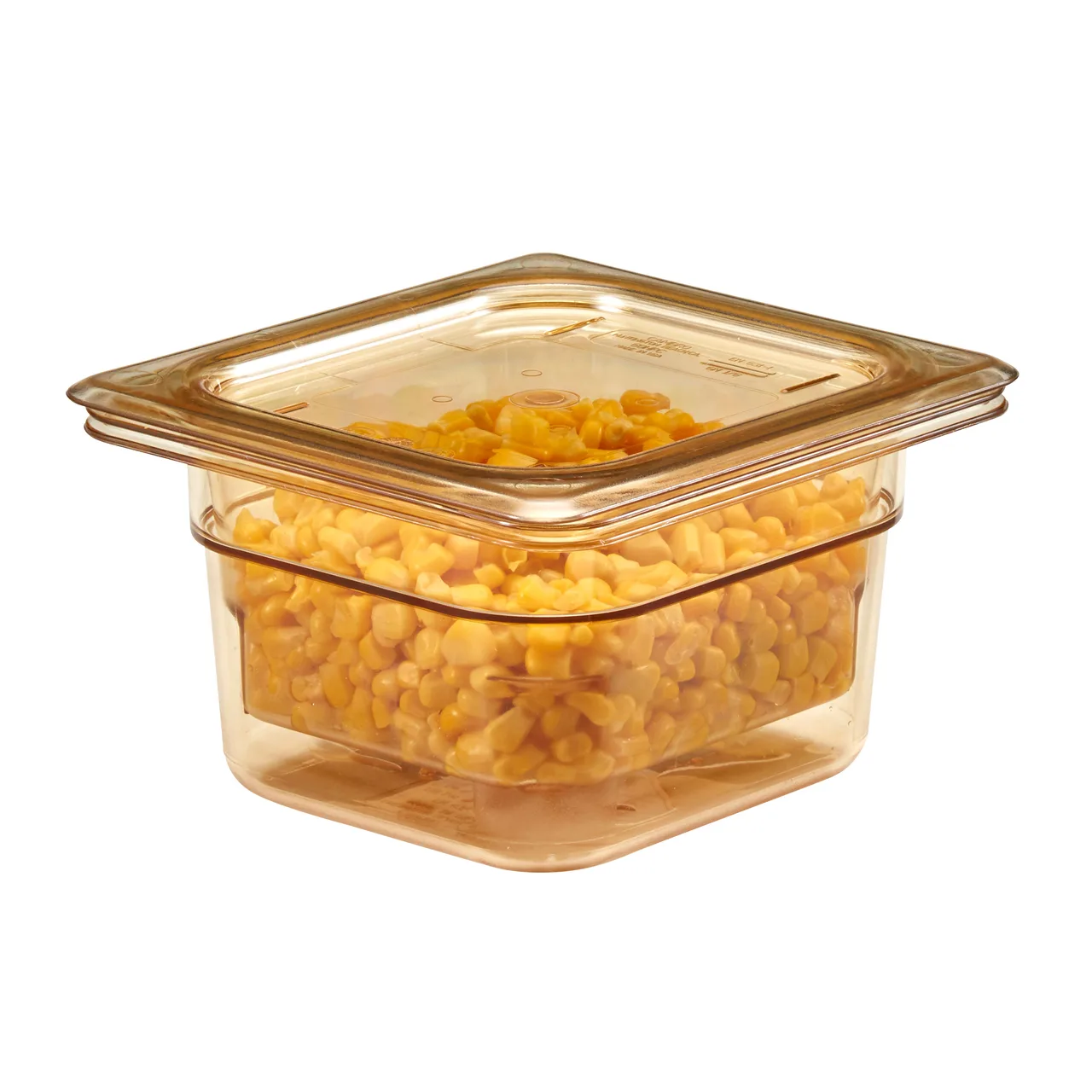 Cambro 60HPC150 H‑Pan Plastic Cover, 1/6 Flat Amber Lid, Non‑Stick -40°F to 300°F NSF