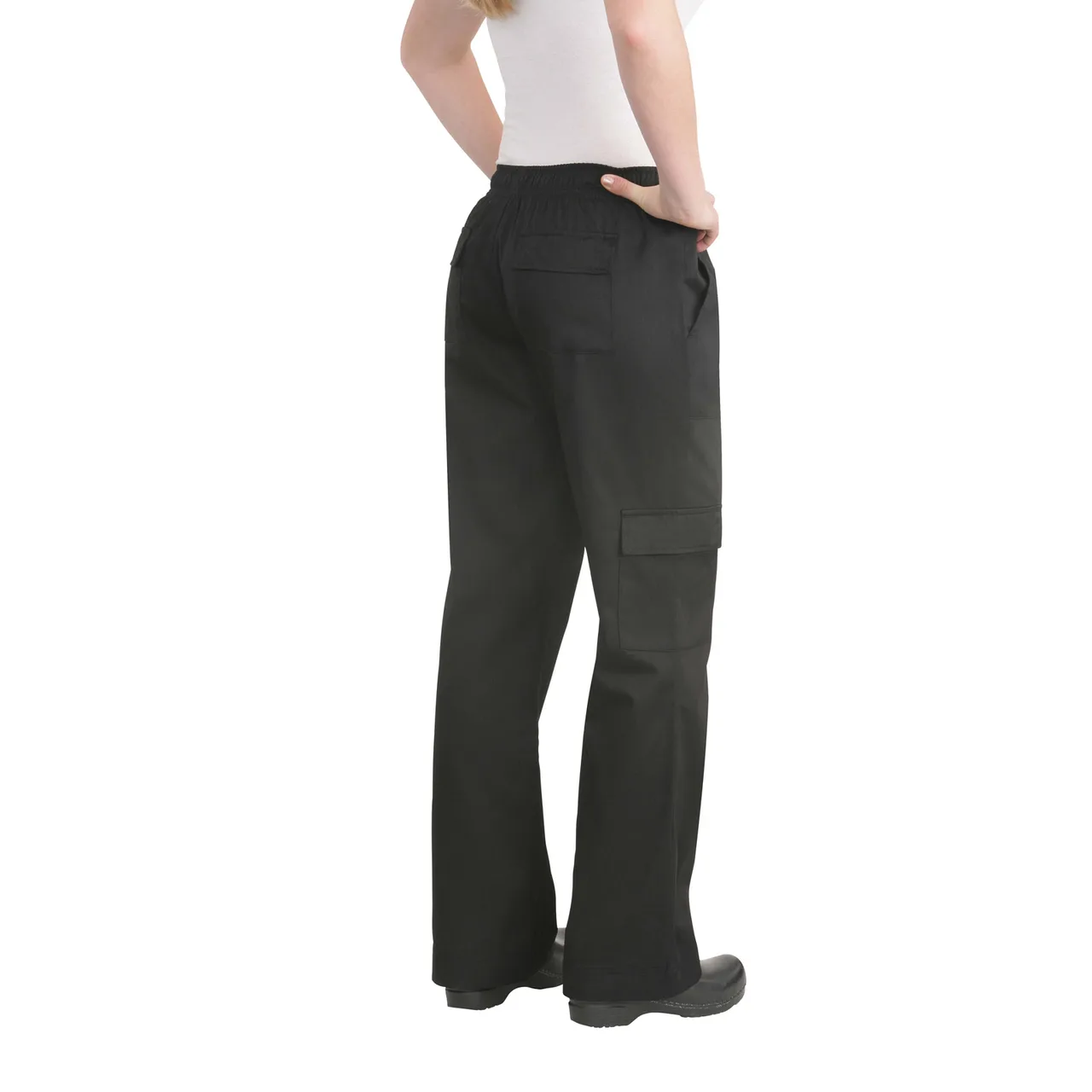 Chef Works CPWO-BLK-XS Cargo Chef Pants, XSmall Black 65/35 PolyCotton, Waistband, Velcro® Pockets