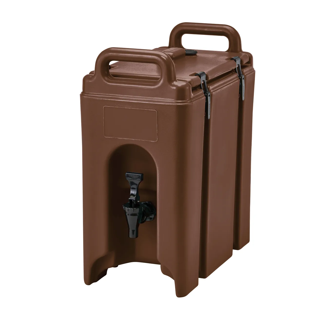 Cambro 250LCD131 Camtainer Beverage Carrier – 2.5‑Gal Plastic, Dark Brown, 9"W x 16½"D x 18⅜"H, NSF