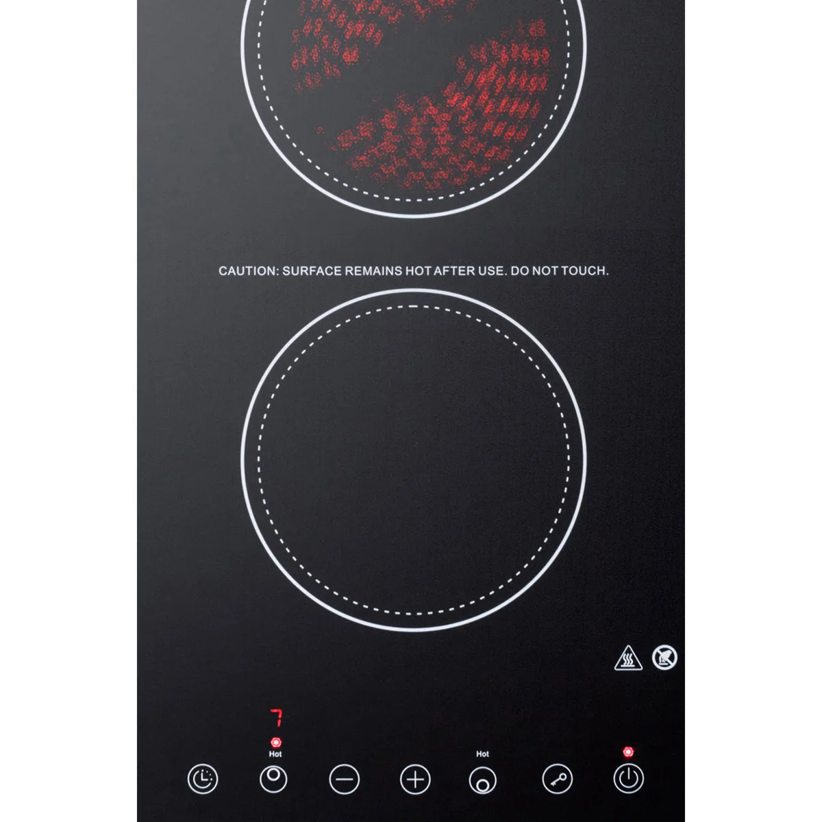 Summit CR2B15T1B 12" Electric Radiant Cooktop w/ (2) Burners, Black Ceramic Glass, Digital Controls, 2.4 kW, 115v