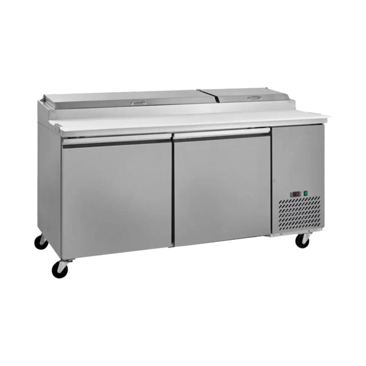 Hurakan HKN-PZ71R2 E/S 71" Refrigerated Pizza Prep Table, 2-Door, 9 X 1/3 Pans Capacity