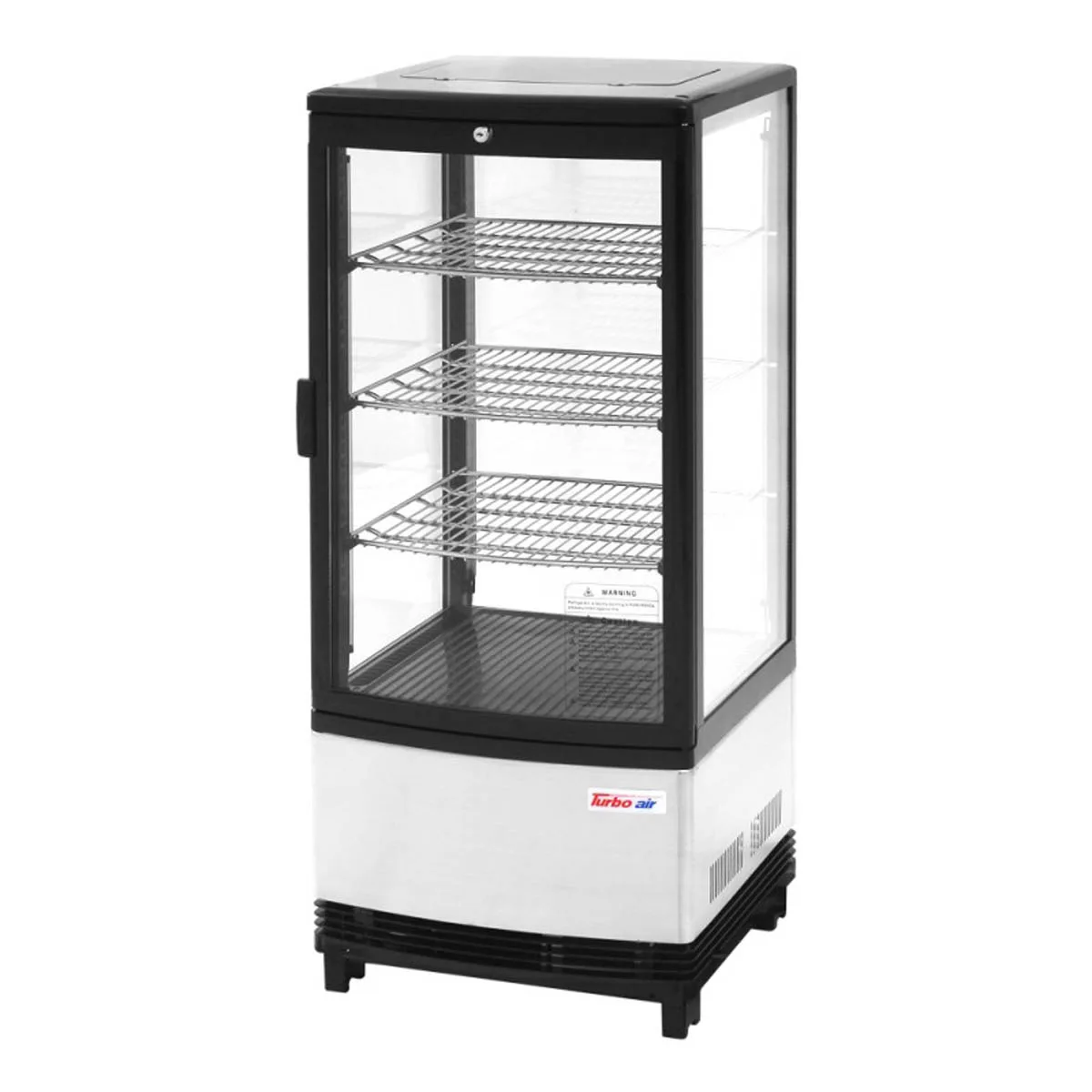 Turbo Air CRT-77-1R-N 16" Self Service Countertop Refrigerated Display Case with Hinged Glass Door, 3 Shelves - 3 cu. Ft.
