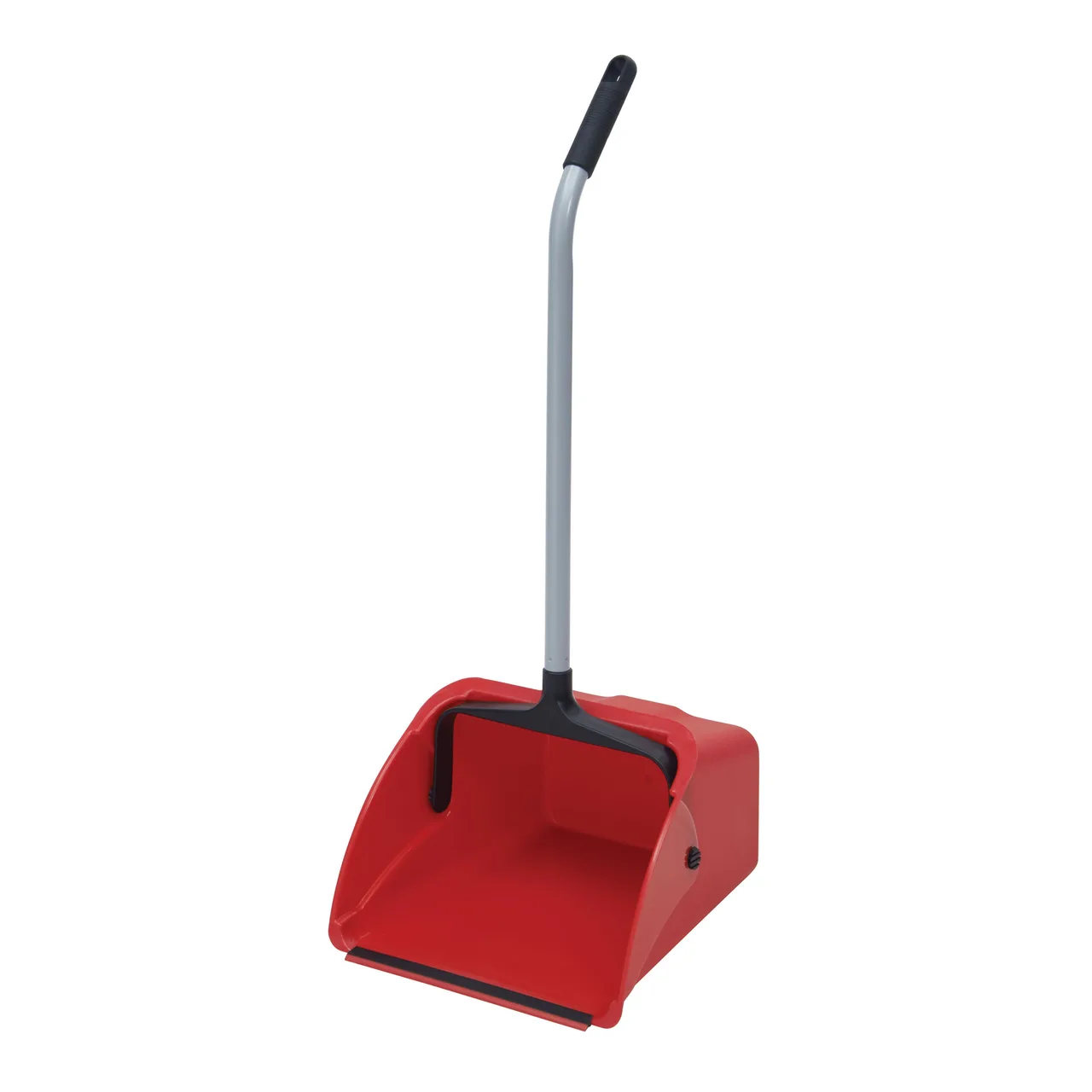 Winco DP-14R Lobby Dust Pan – Jumbo 13-5/8" x 14" x 8-7/8" D, 25" H handle, red polypropylene - Set