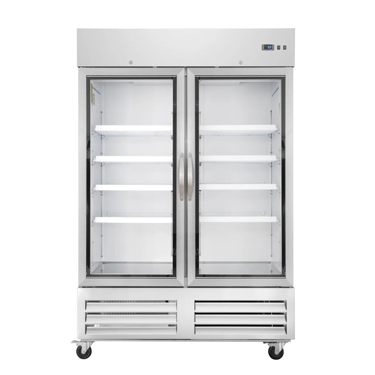Koolmore KM-RIC-2DGD 2-Section Glass Door Convertible Refrigerator Freezer, Bottom Mounted, 49 cu. ft.