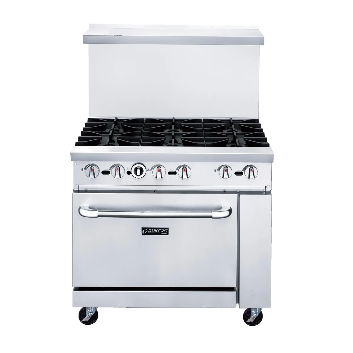 Dukers DCR36-6B 36" 6 Burners Gas Range - Standard Oven, Convertible
