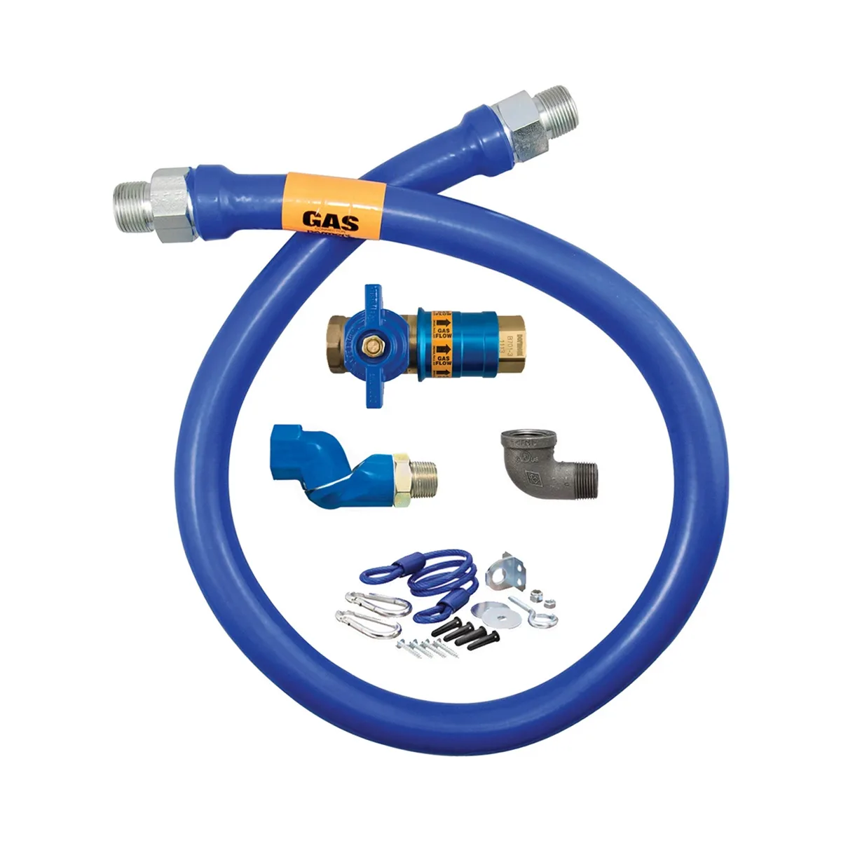 Dormont 1675KITCFS48 Deluxe Safety Quik 48" Gas Connector Kit w/ Swivel MAX, Elbow, Restraining Cable 