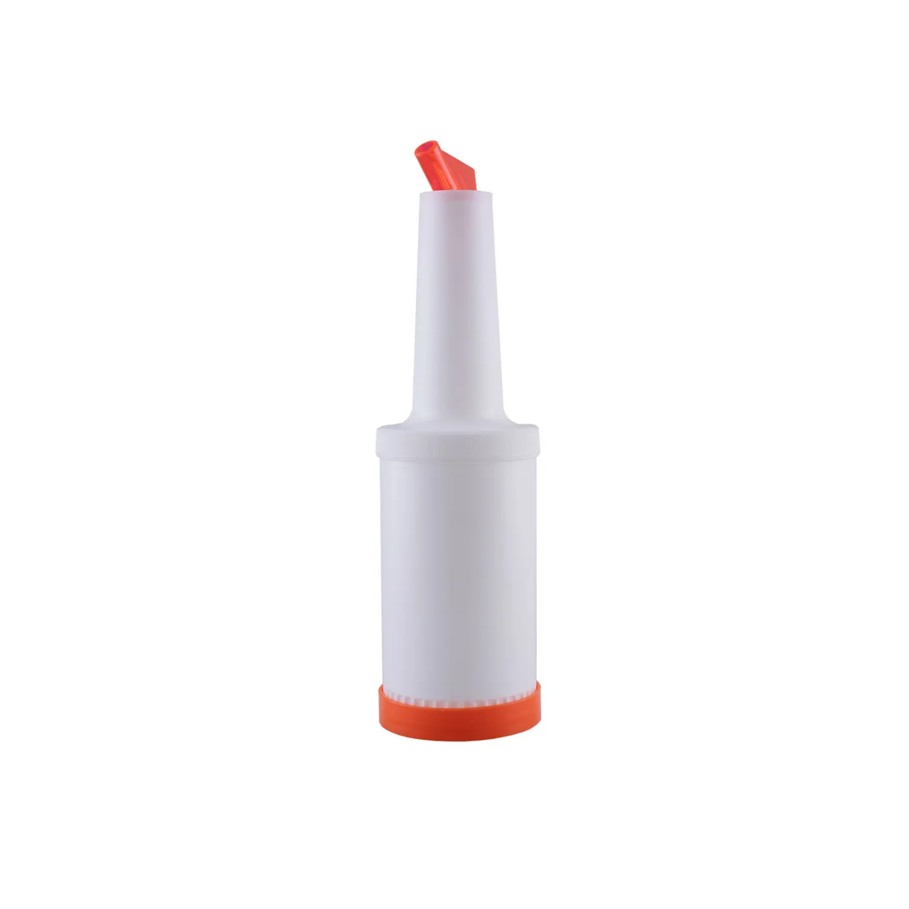 CAC China PRBT-1OR Pour Bottle, 1qt, 3 3/4", with Spout & Lid, Orange Food-Grade Plastic