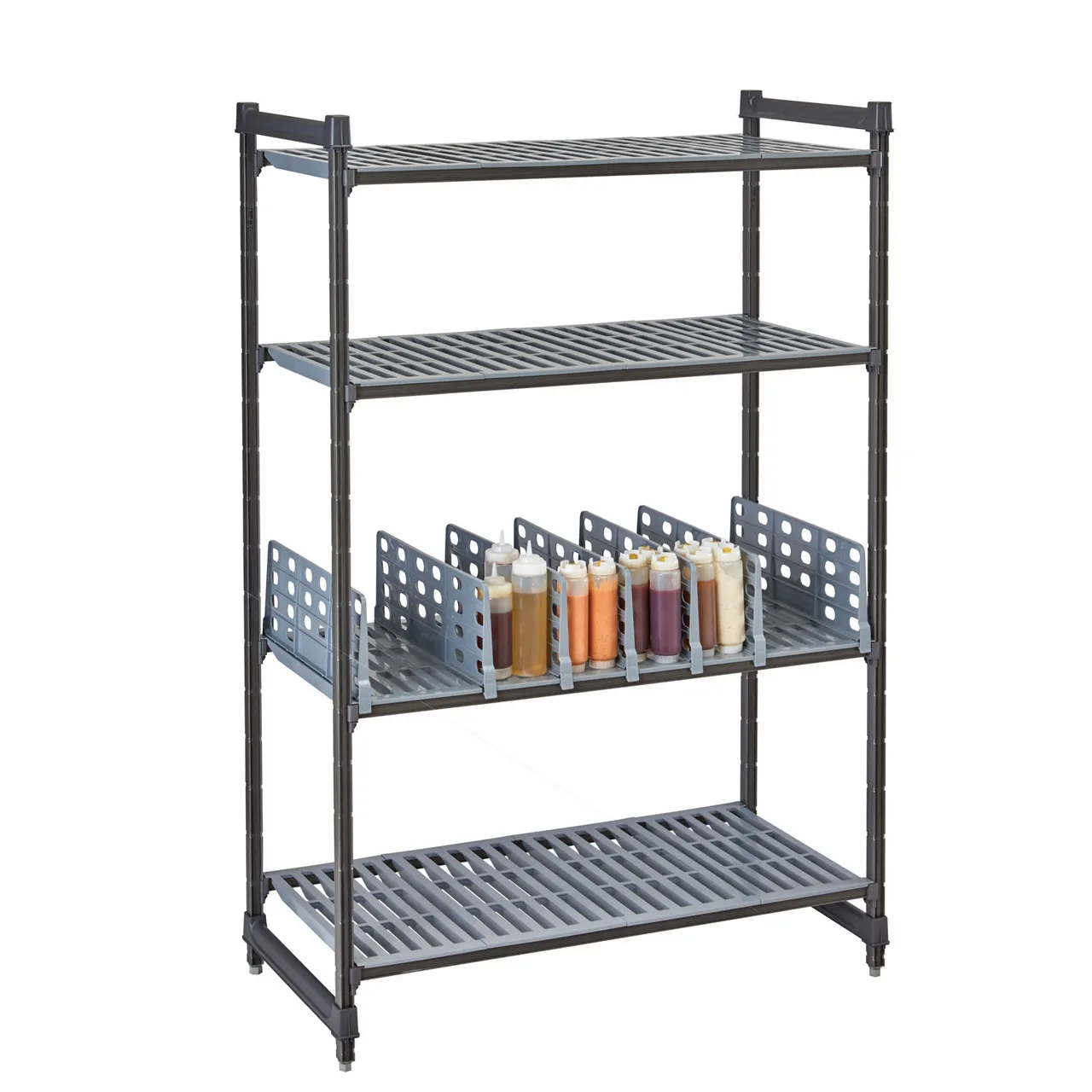 Cambro CSSD248151 Shelf Divider, 24"L x 8"H, ABS Plastic, Soft Grey, for 24" Camshelving Units