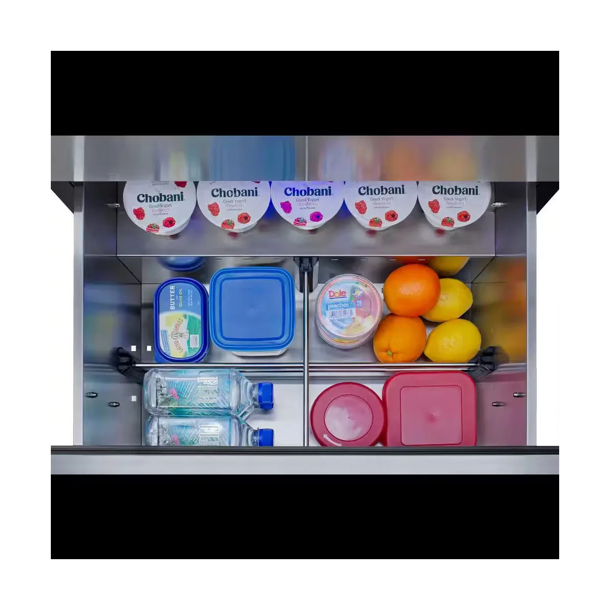 Summit SPR275OS2D 27" Built-in Outdoor Stainless Steel 2-Drawers Refrigerator in Black, 4.8 cu ft.