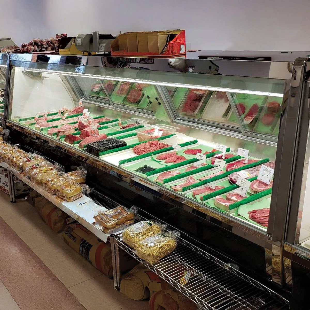 Howard-McCray SC-CMS40E-12-BE-LED 149" Single Duty Flat Refrigerated Meat Display Case