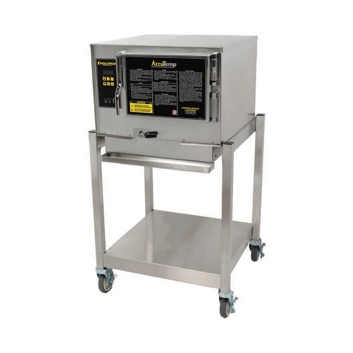 AccuTemp P31201E060 SGL 3 Pan LP Gas Boilerless Connected Steamer w/ Stand Mounted, 60.00 BTU