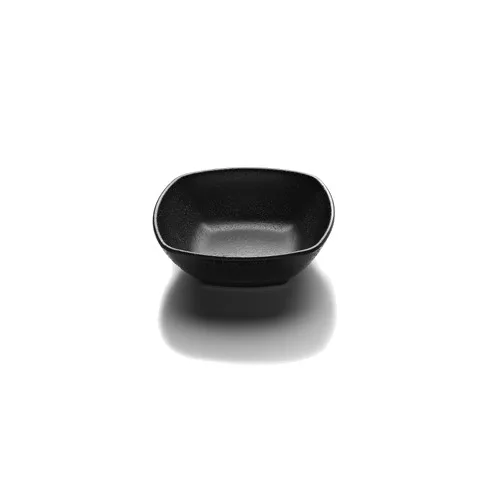 GET JW1506-B Bowl, 9 Oz, 5-3/4" x 1-7/8" H, Square Black Melamine, Stain‑Scratch Resistant