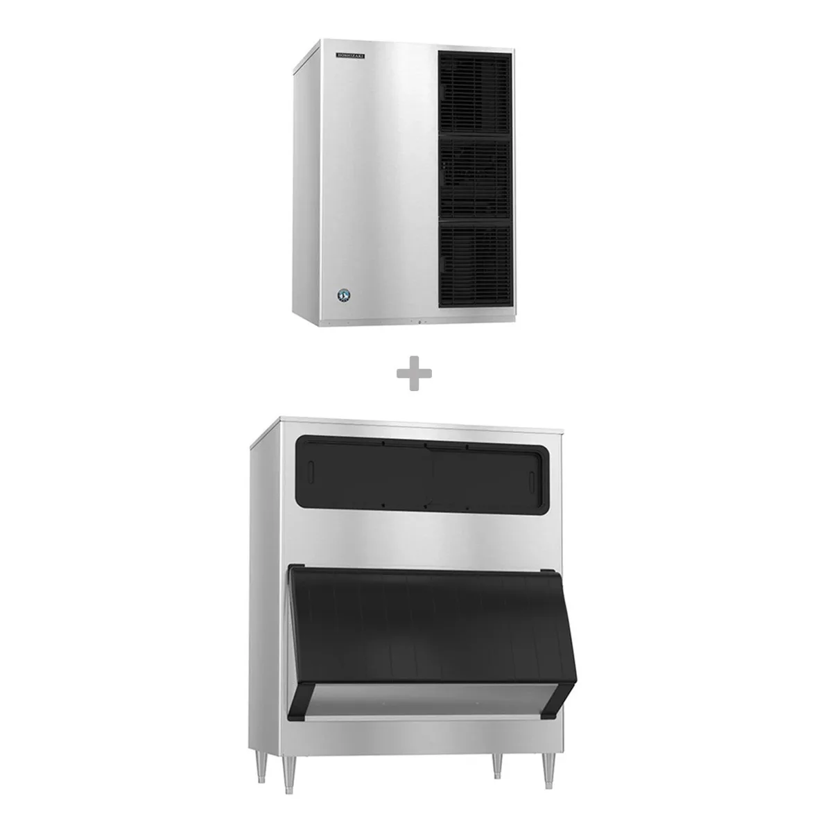 Hoshizaki KM-1340MAJ/B-1150SS Air Cooled Crescent 1275 lb Ice Machine with Bin, 1148 lb Storage