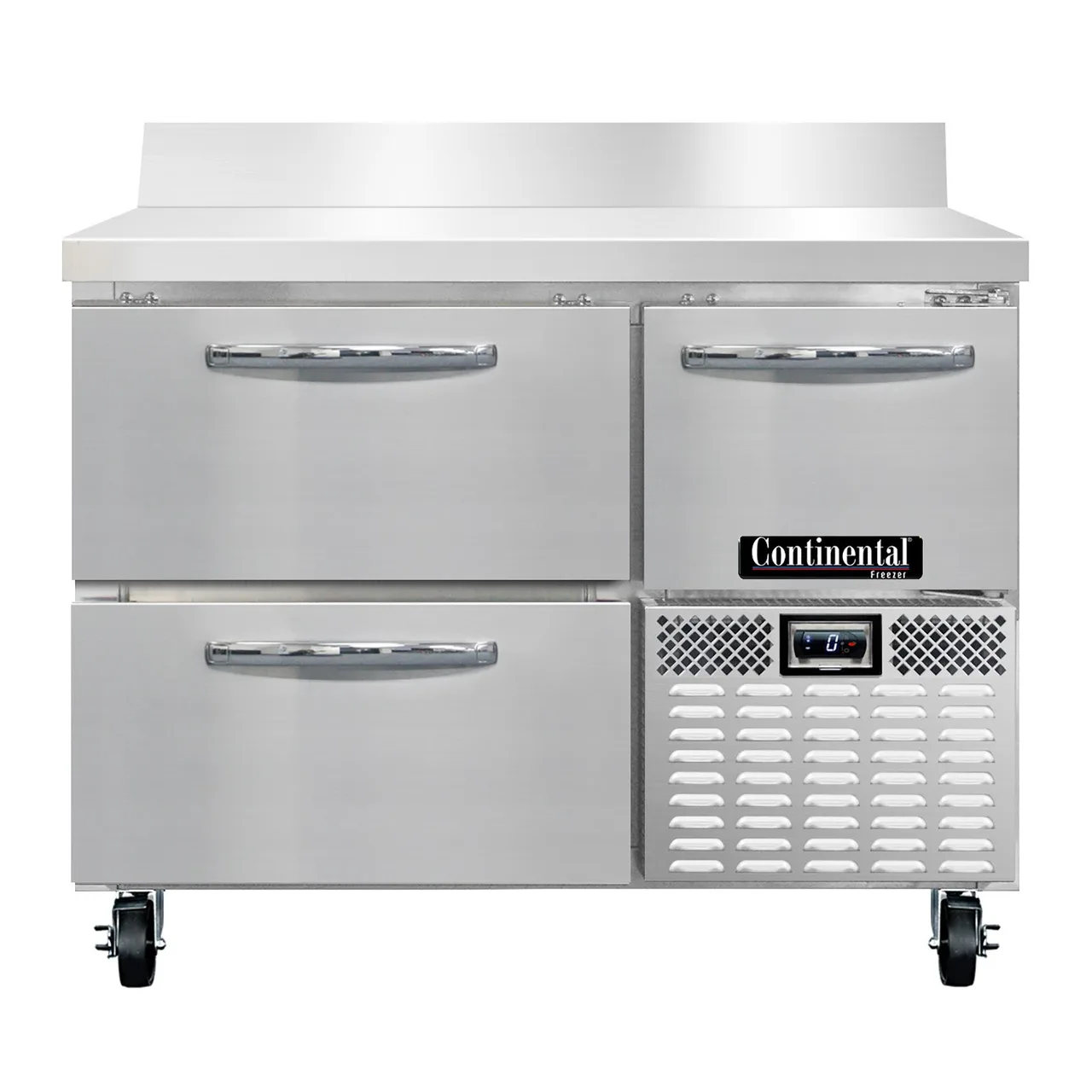 Continental Refrigerator FA43NBS-D 43" 2-Section Worktop Freezer w/ 2 Drawers & 1 Half Door