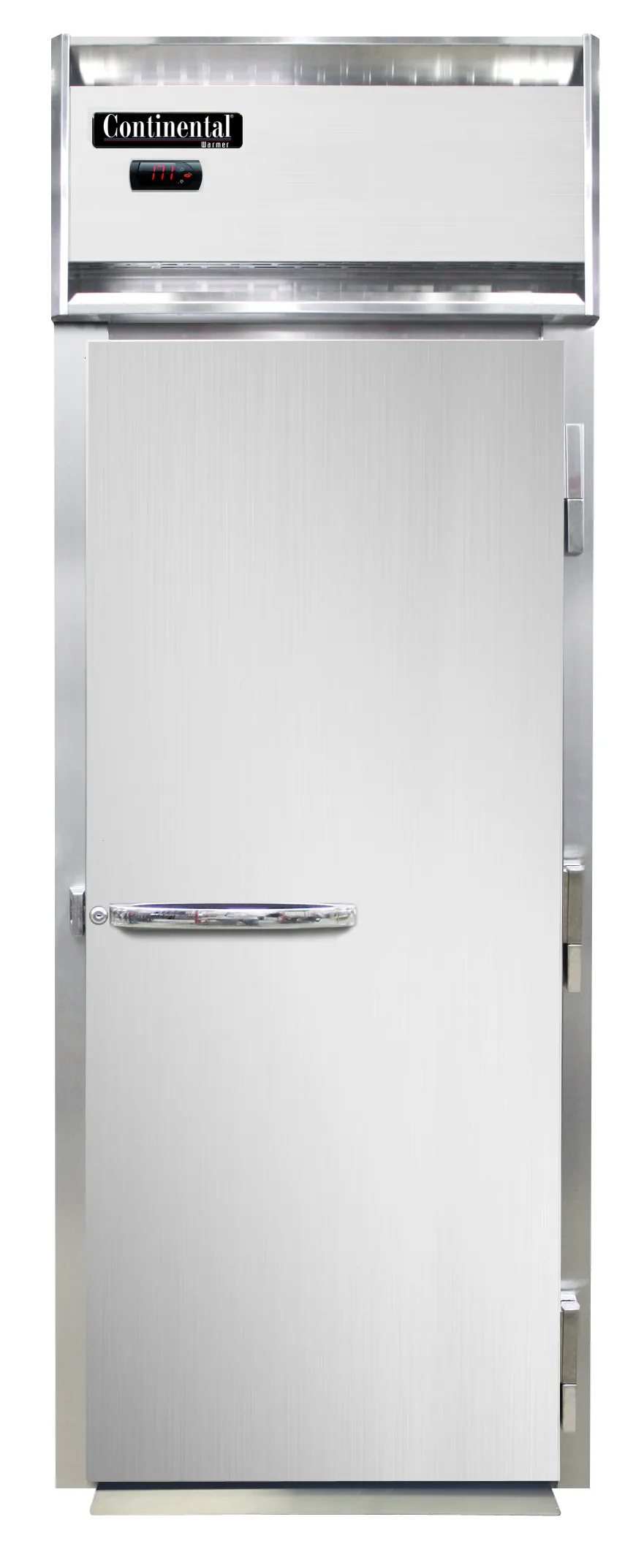 Continental Refrigerator DL1WI-SA-RT-SD-GD 1-Section Heated Holding Cabinet, 32 cu ft, Stainless Steel, Roll-Thru, Solid & Glass Door