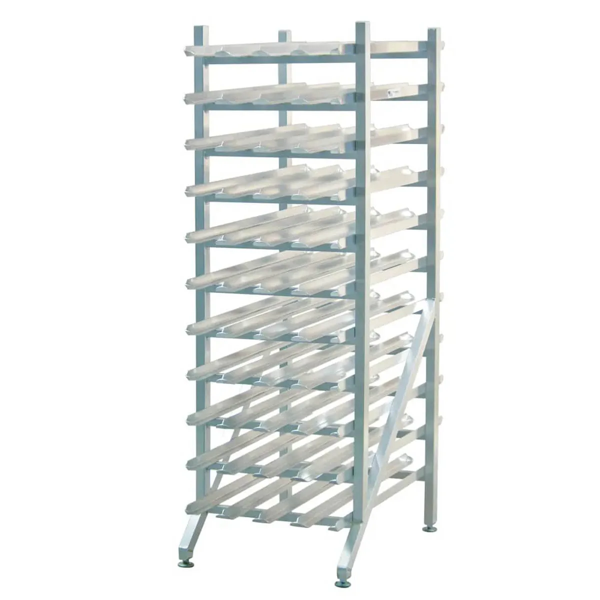 New Age 1251 Aluminum Stationary Can Rack w/ 352 #2 1/2 or 484 #303 Capacity, Adjustable Feet