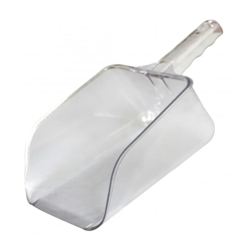 Omcan USA 80324 Utility Scoop, Clear Plastic, Flat‑Bottom, 64‑86 oz, Kitchen Hand Tool