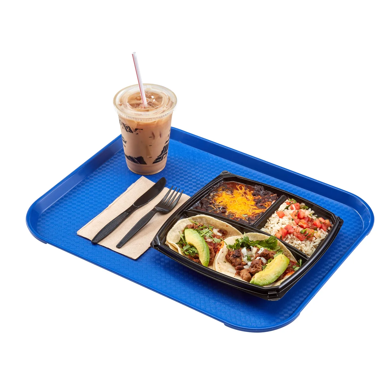 Cambro 1014FF186 Fast Food Tray – 10-7/16" x 13-9/16" Polypropylene, Navy Blue, NSF, Dishwasher Safe