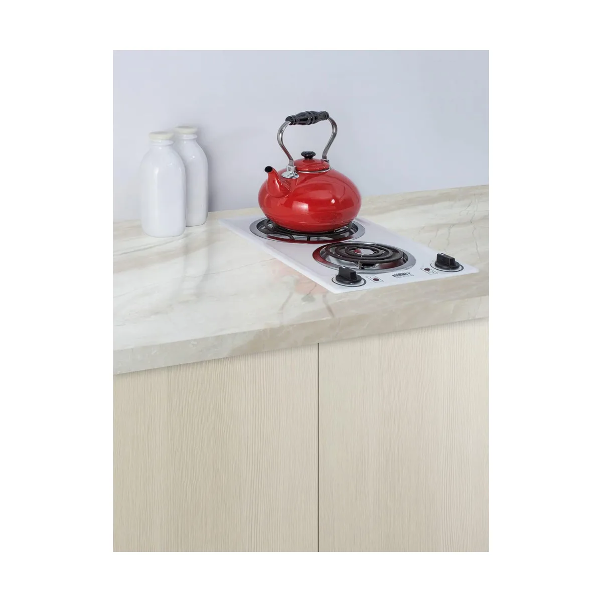 Summit CCE225WH 12" Electric Radiant Cooktop w/ (2) Spiral Burners, Manual Controls, White Porcelain, 1.625 kW, 230v