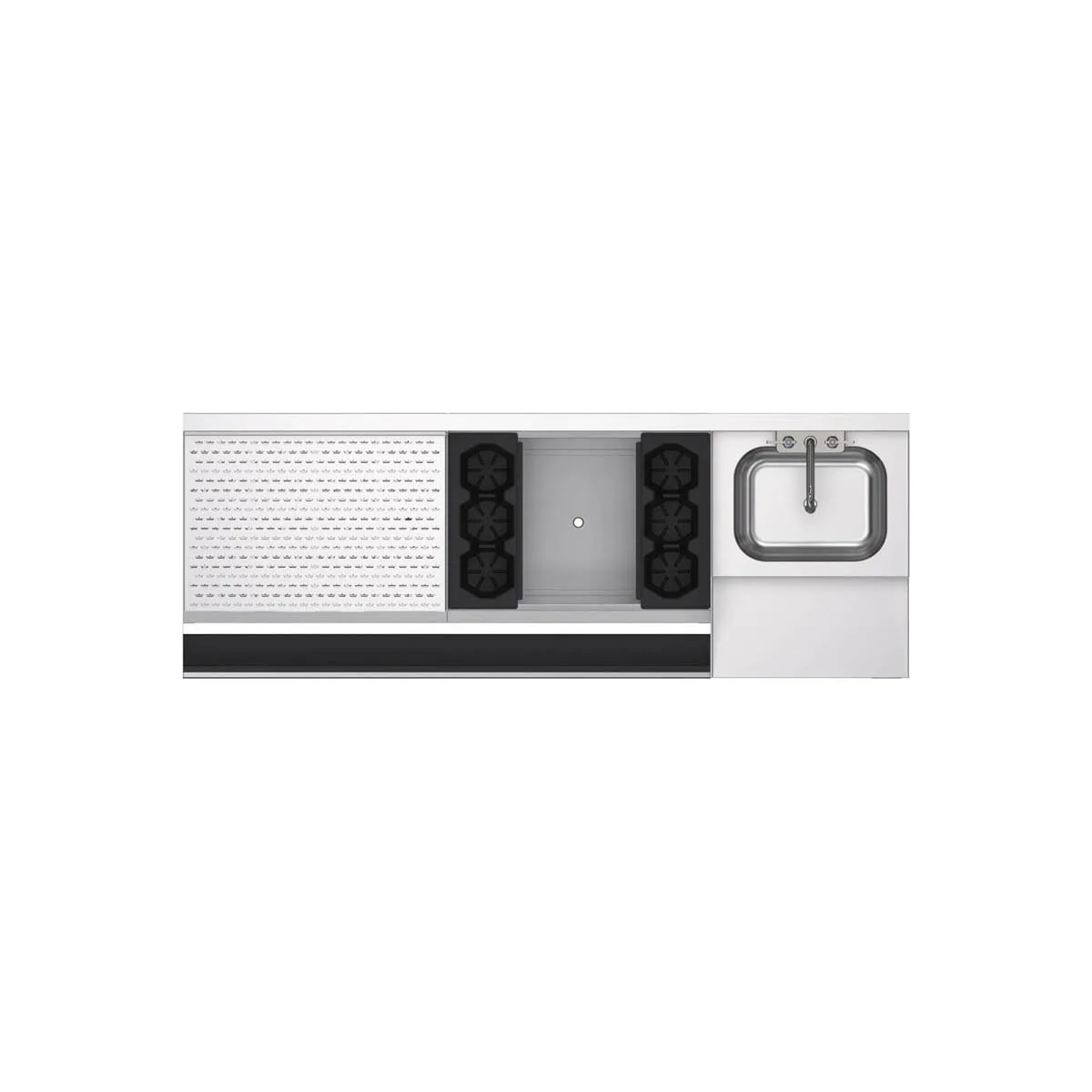 Krowne KR24-W66A-10 66" Blender Station Underbar Ice Bin/Cocktail Station w/ 10 Circuit - 92 lbs