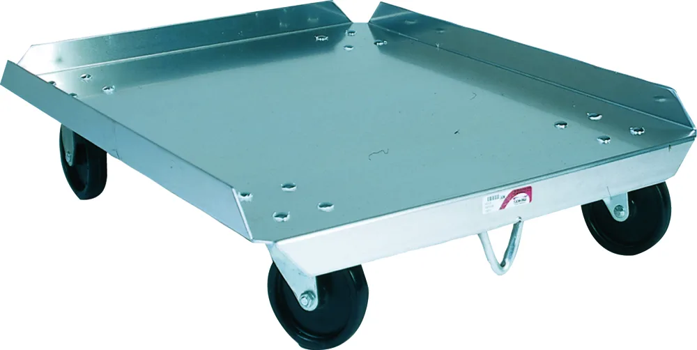 Winholt D-2027 Pizza Dough Box Dolly 27" x 20" x 8" Holds 18" x 26" Aluminum 4" Plate Casters 300 lbs NSF