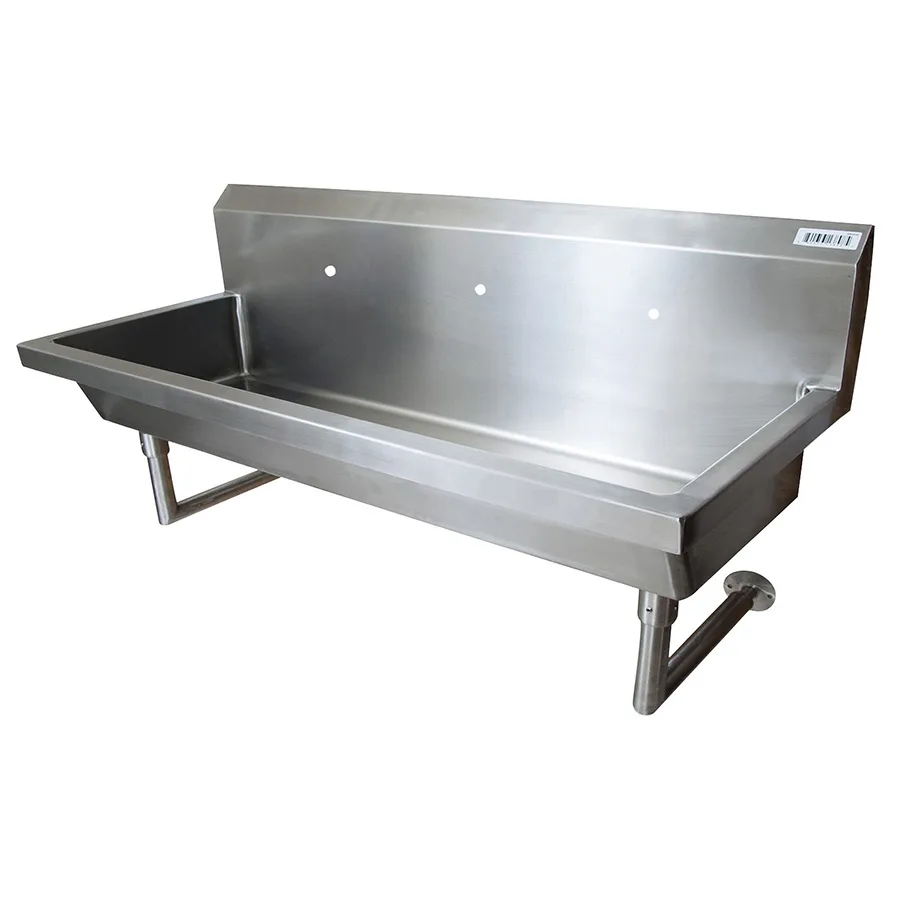 BK Resources MSHS-72W1 72" Wall Mounted Hand Sink without Faucet - 14 gauge / Single Hole