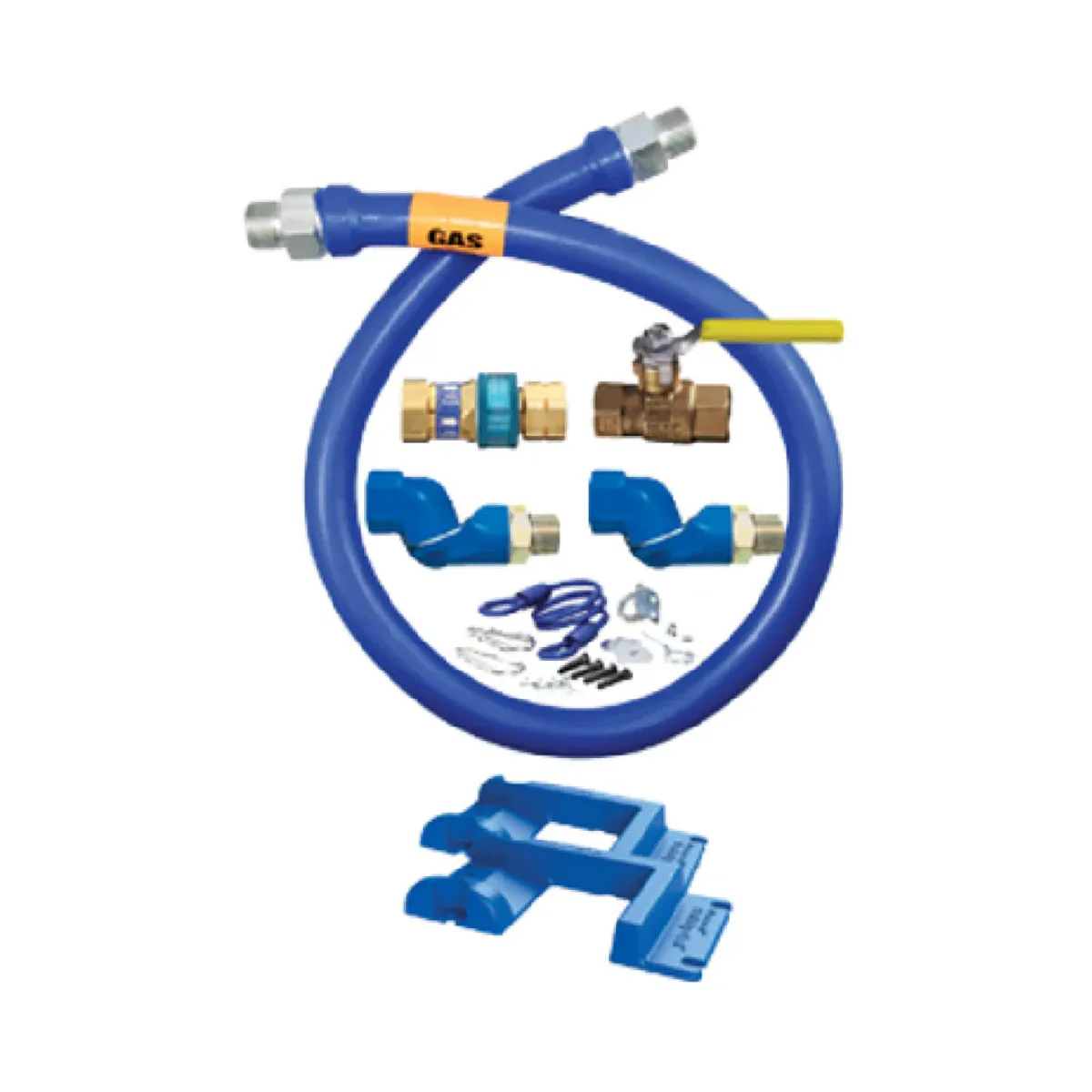 Dormont 16125KIT2S48PS Deluxe SnapFast 48" Gas Connector Kit, Two Swivels, Safety Set, 1-1/4" Diameter